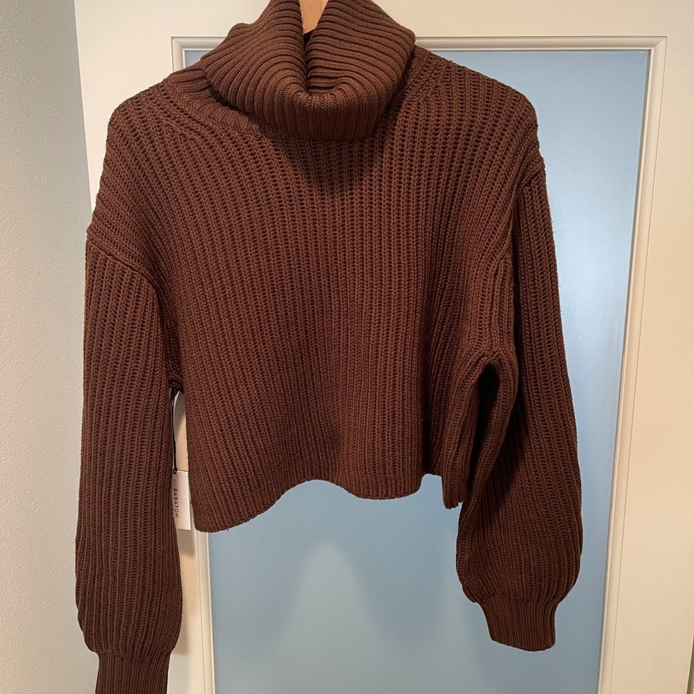Aritzia Babaton Guell Sweater Walnut Brown XS NWT